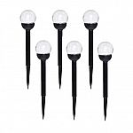 6-pack Mainstays Solar Powered Black Finish Glass Crackle LED Path Light $6.88