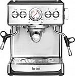 Brim - Espresso Maker with 19 bars of pressure, Milk Frother and Removable water tank $199.99