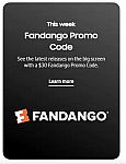 Select Samsung Galaxy Owners: $30 Fandango eGift Card Free