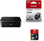 Canon PIXMA MG3620 Wireless All-in-One Color Inkjet Printer + PG-240 Black and CLI-241 Color Inks $100