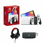 Nintendo Switch OLED w/ White Joy-Con + Carrying Case + Nyko Wired Headset $330 and more