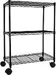 Simple Deluxe Heavy Duty 3-Shelf Shelving w/ Wheels (23x13x30") $41.50