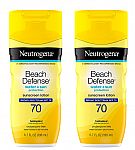 2 x Neutrogena Beach Defense Water Resistant Sunscreen Lotion 6.7 oz $12 and more