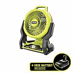 Ryobi One+ Cordless Hybrid 7-1/2" Fan w/ 2.0Ah HP Battery $59