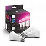 3-Ct Philips Hue White and Color Ambiance A19 E26 LED Smart Bulb $68