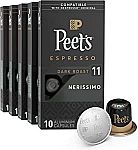 Peet's Coffee Espresso Capsules (Nerissimo, Intensity 11) 50-Ct $21, 100-Ct $40