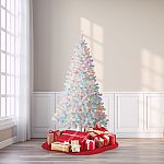 6.5' Holiday Time Madison Pine White Artificial Christmas Tree Prelit $15