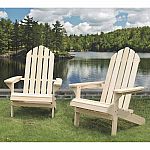 northbeam Classic Adirondack Chairs (Natural Wood) 2 for $63