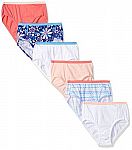 Hanes Girls' 100% Cotton Tagless Brief Panties, 6-pk $5.97
