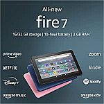 All-new Fire 7 Tablet (7" Display, 16GB, 2022 Release) $45, Fire 7 Kids $70
