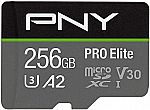 PNY 256GB PRO Elite Class 10 U3 V30 microSDXC Flash Memory Card $16.98