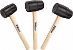 3-Piece Rubber Mallet Set w/ Wood Handle (8oz, 16oz & 24oz) $8