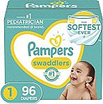 96-Ct Pampers Swaddlers Disposable Baby Diapers (Newborn/Size 1) $9