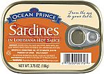 12-pack Ocean Prince Sardines in Louisiana Hot Sauce, 3.75 Ounce Cans $7.70