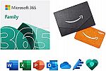 Microsoft 365 Family 1-yr Subscription w/Auto-Renewal + $50 Amazon Gift Card $93