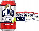 24-pack Polar Seltzer Water Cranberry Lime, 12 fl oz cans $8.40