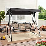 Mainstays Jefferson 3 Person Steel Porch Swing $98 & More