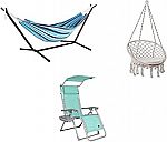 Bliss Outdoor Living furniture Sale: 31.5"WideMacramé Swing Chair $45 and more