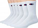 6-Pairs Champion Men's Crew Sock (White) $8.55