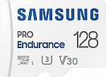 SAMSUNG PRO Endurance 128GB MicroSDXC Memory Card $17