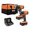 RIDGID 18V Cordless 2-Tool Combo Kit with 1/2 in. Drill/Driver, 1/4 in. Impact Driver, (2) 2.0 Ah Batteries, Charger, and Bag $67