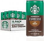 12-pack Starbucks Ready to Drink Coffee, Espresso & Cream, 6.5oz Cans $14