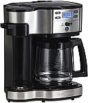 Hamilton Beach 2-Way Coffee Brewer w/ 12-Cup Carafe (Stainless Steel) $45