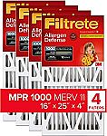 4-Pack  Filtrete 16x25x4, AC Furnace Air Filter, MPR 1000 DP $76