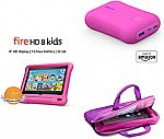 Fire HD 8 Kids tablet, 8" HD 32GB (Pink) + Sleeve + Power Charger $107.79