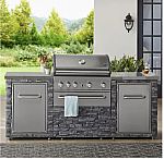 Member's Mark SS304 Deluxe Stacked Stone 4-Burner Natural Gas Grill Island $999 (save $1100)