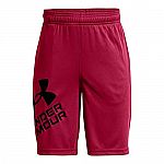 Under Armour Boys' Prototype 2.0 Logo Shorts (Black Rose/Blaze Orange) $8
