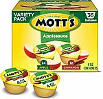 36-Count Mott's Apple & Cinnamon Variety Pack Applesauce, 4 Ounce Cup $10