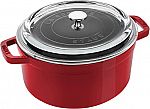 Staub 4-Qt Cast Iron Round Cocotte with Glass Lid $85
