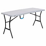 Lifetime 5-Foot Fold-In-Half and Outdoor Table (Gray) $29.70