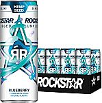 12 Can Rockstar Pure Zero Energy Drink, Unplugged Blueberry $12.60