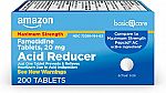 200 Count Amazon Basic Care Maximum Strength Famotidine Tablets 20 mg, Acid Reducer for Heartburn Relief $4.40