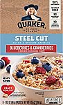 8-Ct Quaker Instant Steel Cut Oatmeal, Cranberries And Blueberries $2.32