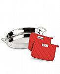 All-Clad Stainless Steel 15" Oval Baker & 2 Pot Holders Set $37.50 and more