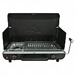 Ozark Trail Propane 2-in-1 Portable 2 Burner Grill Camp Stove $37.64