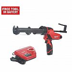 Milwaukee M12 12V Lithium-Ion Cordless 10 oz. Caulk and Adhesive Gun Kit with (1) 1.5Ah Battery and Charger $83