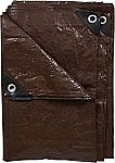 60" x 84" Stansport Reinforced Brown Rip-Stop Tarp $4