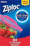 80-Count Ziploc Quart Food Storage Bags $7.12