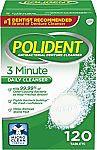 120-Ct Polident 3-Minute Antibacterial Denture Cleanser (Mint) $3.65