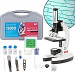 AmScope 48pc Metal Arm & Base Educational Kids Biological Microscope Kit $19