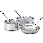 All-Clad 5-Piece 3-Ply Stainless Cookware Set $212 and more
