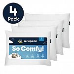 Serta So Comfy Bed Pillow, Standard, 4 Pack $20