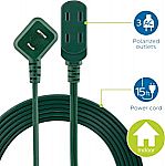 Philips 15ft Accessories 3 Outlet Extension Cord $2.99
