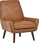 Rivet Jamie Leather Mid-Century Modern Low Arm Accent Chair $132