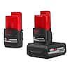 Milwaukee M12 2.5Ah & 5.0Ah High Output Battery Set $99