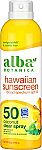 Alba Botanica Sunscreen Spray for Face and Body SPF 50, 6 fl. oz $8.30